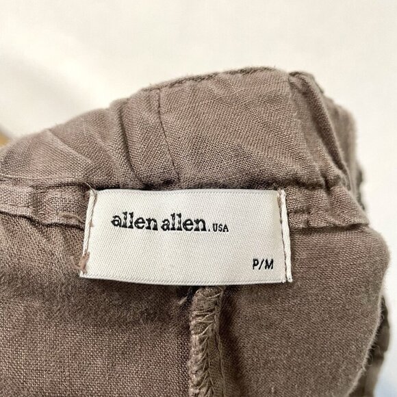 Allen Allen 100% Linen Cropped Culottes Pull-On Pants Brown size Medium Petite - Picture 5 of 6